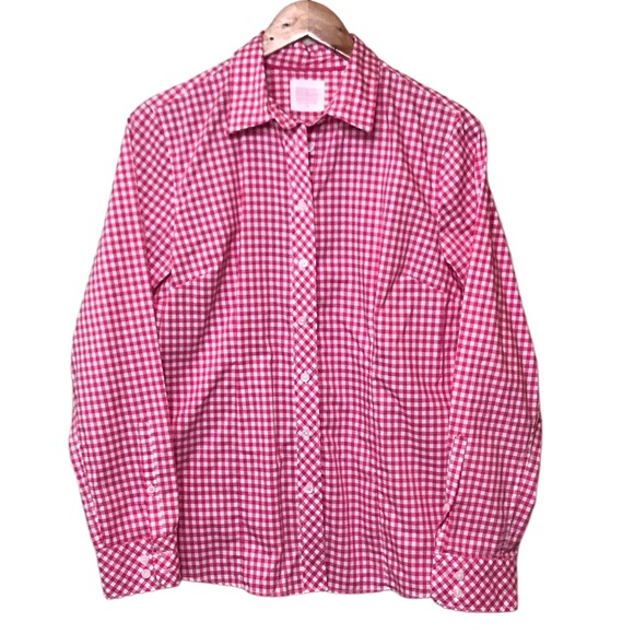 L.L. Bean Tops - L.L. BEAN Blouse Top Vintage Pink Gingham Classic Style Size S